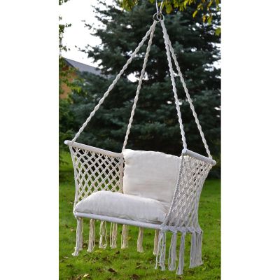 17. OPENWORK HAMMOCK HANGING CHAIR STORK'S NEST 78x64CM ECRU