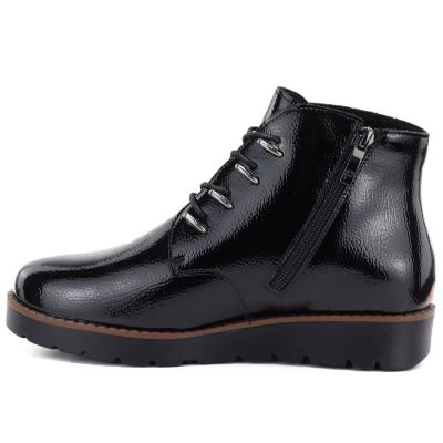 3. Women's black patent leather wedge ankle boots Potocki Z25-JE19360
