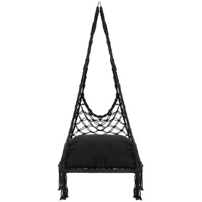 7. OPENWORK HAMMOCK HANGING CHAIR STORK'S NEST 60x60x115CM WITH PILLOW DARK GREY