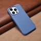 15. iCarer Litchi Premium Leather Case iPhone 14 Pro Max Magnetic Leather Case with MagSafe Light Blue (WMI14220712-LB)