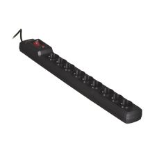 Activejet COMBO surge protector strip 9 gn/3m/cz (10A; 2300W) 3m; black