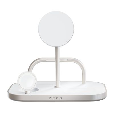 2. ZENS ZEDC29W/00 Charger, Indoor, AC, USB, Wireless Charging, 1m, Silver, White