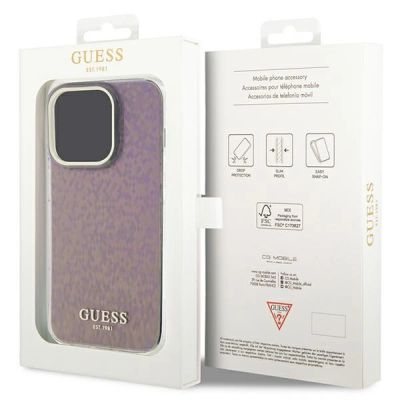8. Guess GUHCP15LHDECMP iPhone 15 Pro 6.1" pink/pink hardcase IML Faceted Mirror Disco Iridescent