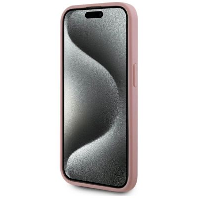 5. Karl Lagerfeld Wrinkled Metal Signature iPhone 15 Pro Case - Pink
