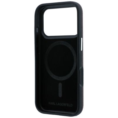 7. Karl Lagerfeld Grained Choupette Head Metal MagSafe case for iPhone 18 Pro Max - burgundy