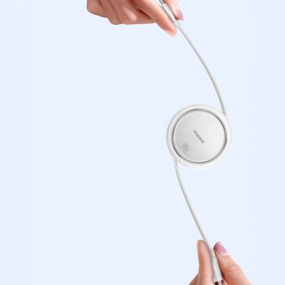 6. Baseus Free2Draw Mini USB-C - USB-C 100W 1m retractable cable - white