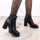 4. Insulated high-heeled ankle boots with rivets, Filippo W PAW495, black