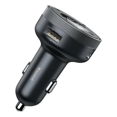 2. Baseus Enjoy FM transmitter car charger LED 2x USB / 3.5mm jack wireless MP3 player Bluetooth 5.0 3.4A black (CCLH-01)