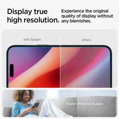 12. Spigen Glas.tR EZ Fit tempered glass for iPhone 15 / 16 - 2 pcs.