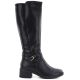2. Women's leather boots with heels, insulated, black, Sergio Leone KZ-13-S