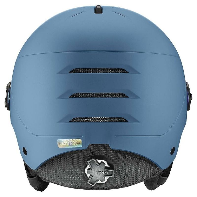 5. Uvex wanted visor ski helmet, stone colour, blue