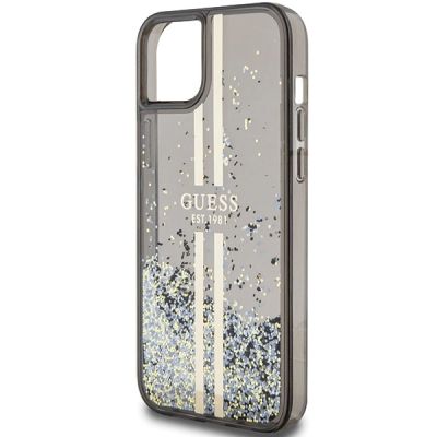 6. Guess Liquid Glitter Gold Stripes case for iPhone 15 Plus / 14 Plus - black