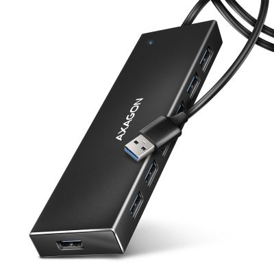 2. Axagon HUE-F7A 7x USB 3.2 Gen 1 ALU FLAT hub micro power IN 1m USB-A USB 3.2 Gen 1 (3.1 Gen 1) Type-A 5000 Mbit/s Black