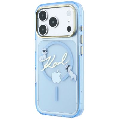 2. Karl Lagerfeld Script Logo MagSafe Case for iPhone 18 Pro / 17 Pro - Light Blue