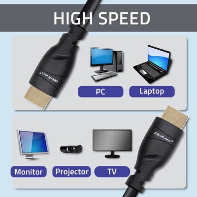 6. QOLTEC HDMI CABLE V2.1 ULTRA HIGH SPEED 8K | 60HZ | 26AWG | GOLD