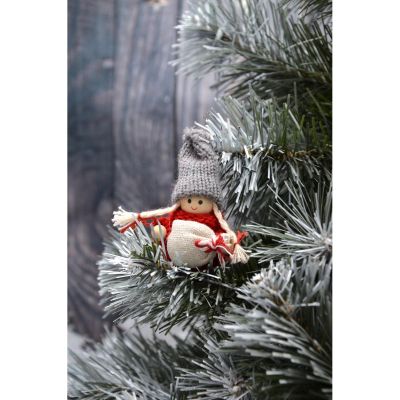 29. DECORATIVE DOLL WITH BAG RED GIRL 7.5 CM