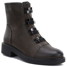Women's winter ankle boots on a block, dark brown M.Daszyński SA252-16 SA252-1