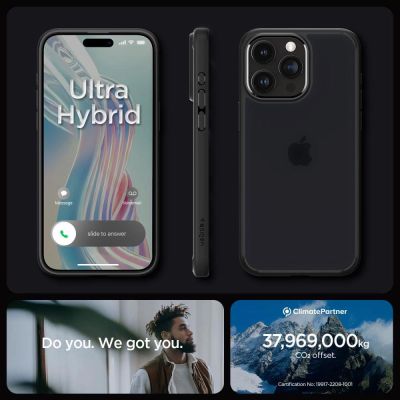 4. Spigen Ultra Hybrid iPhone 15 Pro Case - Clear Black