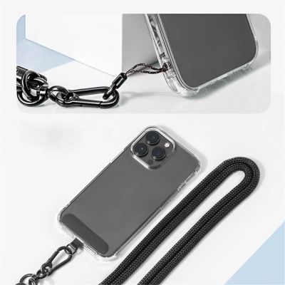 4. Neck and shoulder phone lanyard 120 cm with metal buckle - black