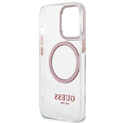 7. Guess Metal Outline MagSafe Case for iPhone 13 Pro / iPhone 13 - Pink