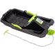 2. PLASTIC SLED WITH BRAKE AND HANDLEBAR ADAŚ 84x43x25CM BLACK WITH GREEN