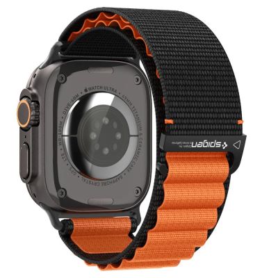 2. Spigen WBF1 Strap for Apple Watch 44 / 45 / 46 / 49 mm - Black and Orange