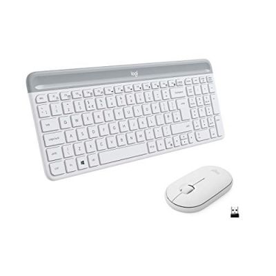 6. Logitech MK470 Keyboard Mouse Included Universal RF Wireless QWERTZ German White