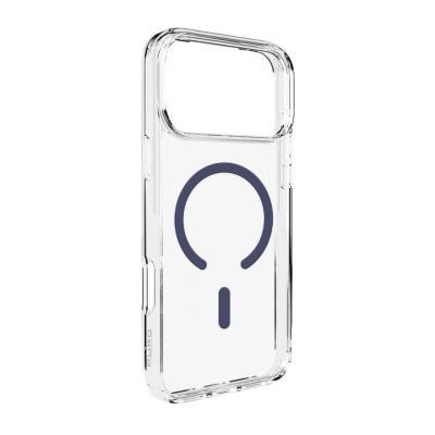 Puro Lite Mag TPU+PC Case Compatible with MagSafe for iPhone 17 Pro Max - Transparent with Blue Ring