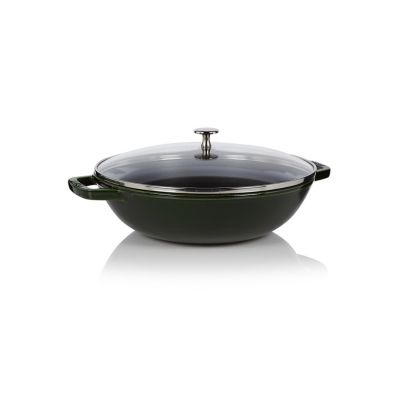 2. Staub Cast-Iron Wok with Lid – 30 cm, Black