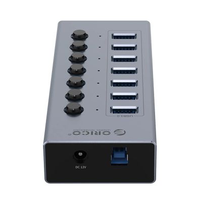 3. Orico BT2U3-7AB Hub 7x USB-A 3.0 with switches - gray