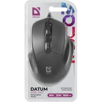 4. DEFENDER MOUSE DATUM MB-347 OPTICAL 1600DPI 4P BLACK 52347