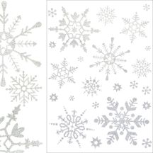 SILVER CHRISTMAS WINDOW STICKERS