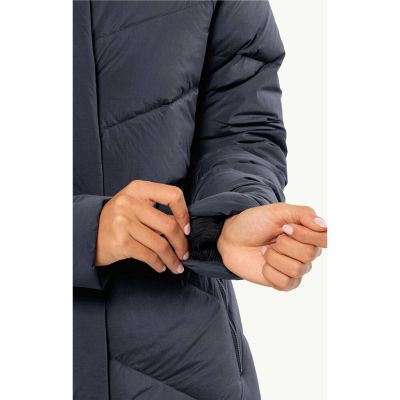 9. Jack Wolfskin MARIENPLATZ COAT W night blue Down Insulated women's winter jacket navy blue (1206971_1010)