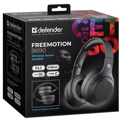 4. DEFENDER FREEMOTION B690 BLUETOOTH HEADPHONES BLACK