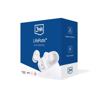 11. 3mk LifePods in-ear wireless Bluetooth 5.3 ANC headphones - white
