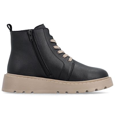 8. Women's leather ankle boots on a black platform Rieker 70405-01