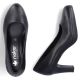 10. Rieker 41560-01 black leather pumps with a block heel