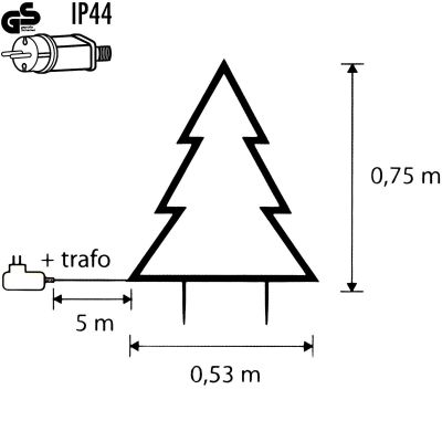 10. NEON CHRISTMAS TREE 190 LED TIMER 8 FUNCTIONS 53x75CM LUCA WARM WHITE