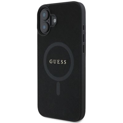 2. Guess Saffiano Classic Logo MagSafe iPhone 16 Plus Case - Black