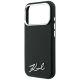 6. Karl Lagerfeld Saffiano Small Script Metal Logo MagSafe Case for iPhone 17 Pro Max / 18 Pro Max - Black