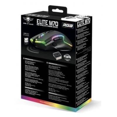 8. Spirit of Gamer ELITE M70 Gaming Mouse Right Side RF Wireless + Bluetooth Optical 4800 DPI