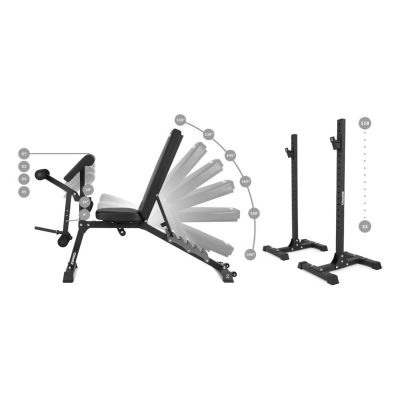 4. ZIPRO SUPERSET Adjustable Workout Bench Adjustable Backrest Adjustable Seat Gym, Home Black