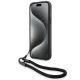 4. BMW Signature Leather Wordmark Cord Case for iPhone 15/14/13 - Black