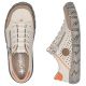 3. Women's leather openwork shoes, beige, Rieker L0355-61