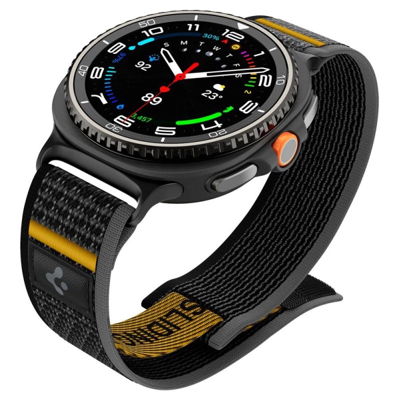 9. Spigen Athlex Air Strap for Samsung Galaxy Watch 40/44/46mm - Black and Yellow
