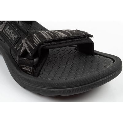 5. Lee Cooper men's shoes with velcro straps for summer beach sandals, lightweight black