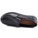 4. Women's leather slip-on wedge shoes, black, Potocki JE19505