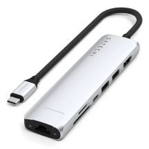 Satechi USB-C 7-in-1 Slim Multi Port Ethernet Adapter Silver