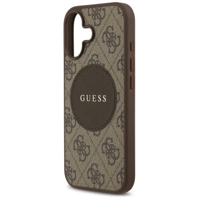 6. Guess 4G Circle Classic Logo MagSafe case for iPhone 17 - brown