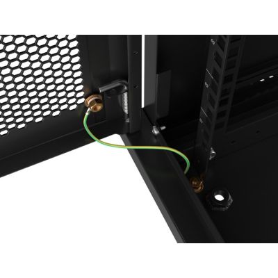 11. WALL-HUNG RACK CABINET 19" 12U 600X450 BLACK PERFORATED DOOR LANBERG (FLAT PACK)